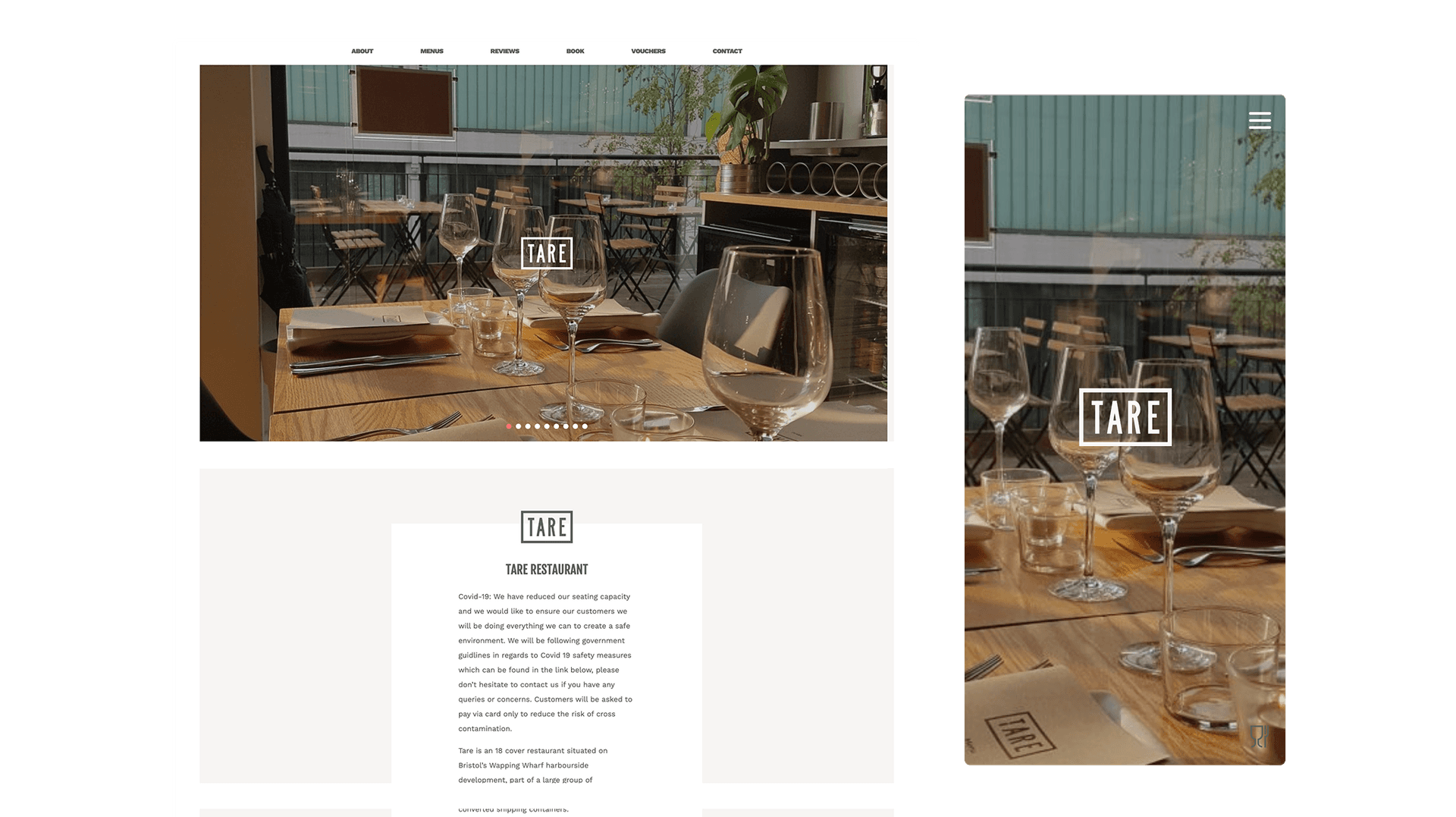 Tare homepage
